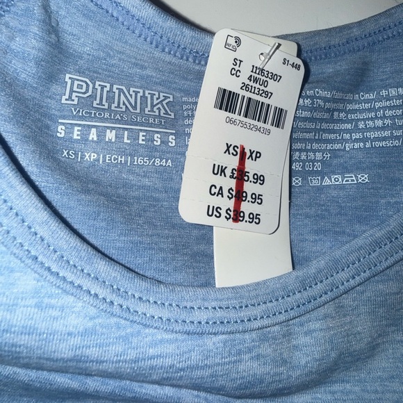 NWT Pink by Victoria's Secret Blue Workout Top - Picture 2 of 2